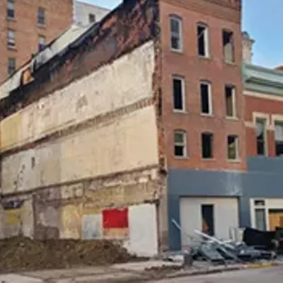 Image: Adams Street at a crossroads