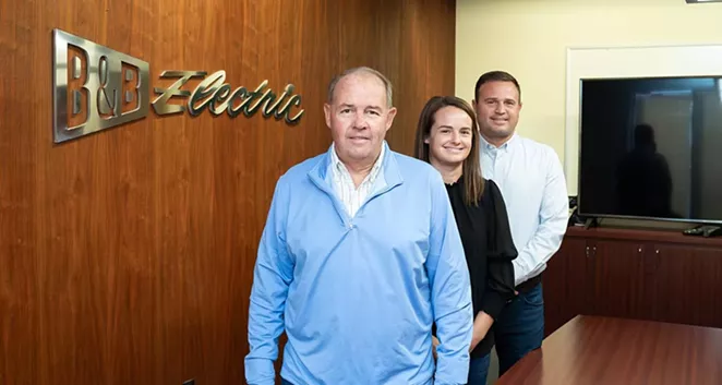 B&B Electric has been family owned and operated for four generations. From left to right: Todd Brinkman, president; Kristin Miller, treasurer; Tim Brinkman, partner and executive vice president.